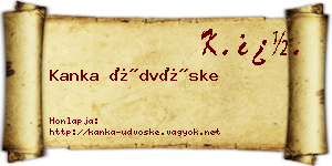 Kanka Üdvöske névjegykártya